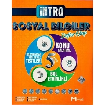 Mozaik Yayınları 5. Sınıf Sosyal Bilgiler Intro Defter Kitap Komisyon