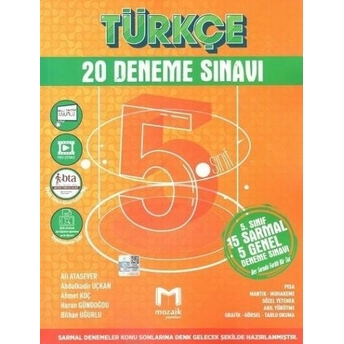 Mozaik Yayınları 5. Sınıf Türkçe 20 Li Deneme Komisyon