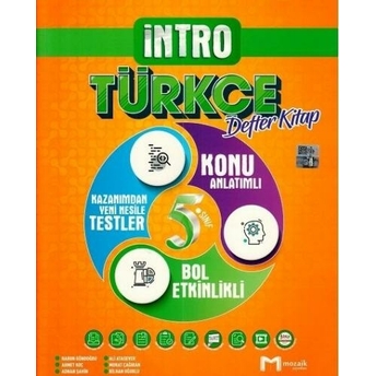 Mozaik Yayınları 5. Sınıf Türkçe Intro Defter Kitap Komisyon