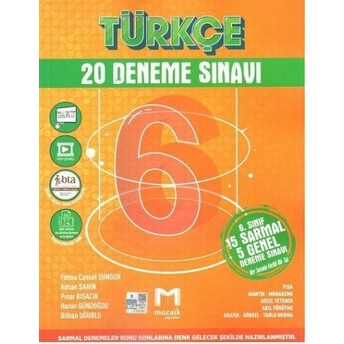 Mozaik Yayınları 6. Sınıf Türkçe 20 Li Deneme Komisyon