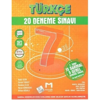 Mozaik Yayınları 7. Sınıf Türkçe 20 Li Deneme Komisyon