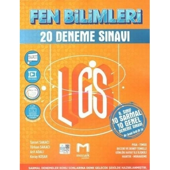 Mozaik Yayınları 8. Sınıf Fen Bilimleri 20 Deneme Komisyon