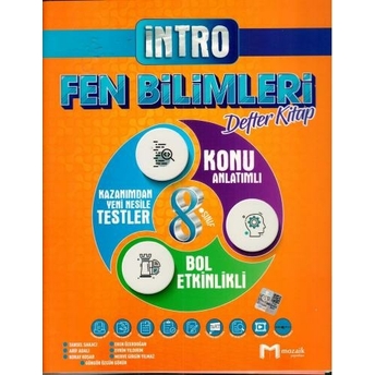 Mozaik Yayınları 8. Sınıf Fen Bilimleri Intro Defter Kitap Arif Adalı