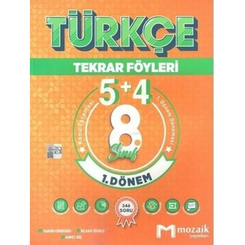 Mozaik Yayınları 8. Sınıf Türkçe 5 4 Tekrar Föyü Özel Baskı Komisyon