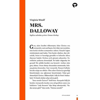 Mrs. Dalloway Virginia Woolf