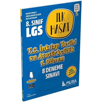 Muba Yayınları 8. Sınıf Lgs Tc Inkılap Tarihi Ve Atatürkçülük 1. Dönem Ilk Hasat 10 Deneme Songül Utar