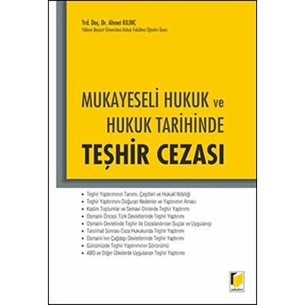 Mukayeseli Hukuk Ve Hukuk Tarihinde Teşhir Cezası