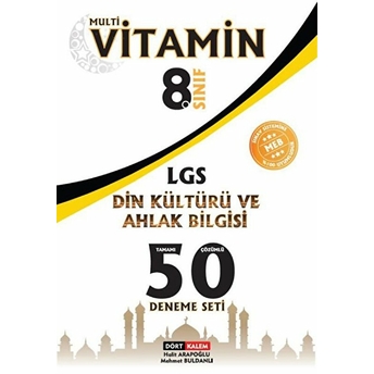 Multivitamin 8. Sınıf Lgs Din Kültürü Ve Ahlak Bilgisi Tamamı Çözümlü 50 Deneme Seti