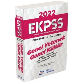 Murat Yayınları 2022 Ekpss Ortaöğretim Önlisans Genel Yetenek Genel Kültür Modüler Set Komisyon