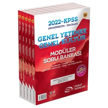 Murat Yayınları 2022 Kpss Ortaöğretim Ön Lisans Genel Yetenek Genel Kültür Modüler Soru Bankası Seti Komisyon