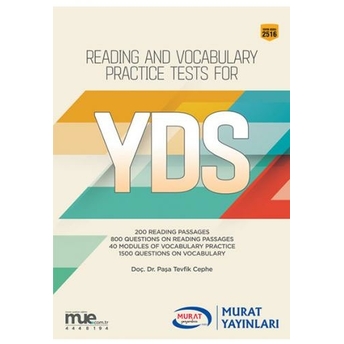 Murat Yayınları Reading And Vocabulary Practice Tests For Yds Komisyon