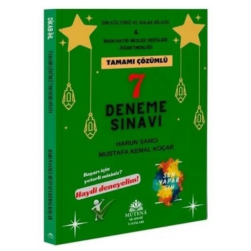 Mutena Akademi Yayınları Öabt Din Kültürü Ve Ahlak Bilgisi Öğretmenliği 7 Deneme Çözümlü Harun Sancı