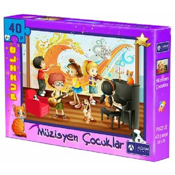 Müzisyen Çocuklar 40 Parça Puzzle (33X25)