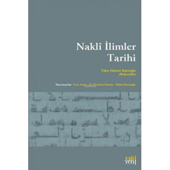 Naklî İlimler Tarihi Tahir Harimi Balcıoğlu