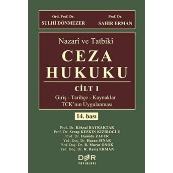 Nazari Ve Tatbiki Ceza Hukuku Cilt 1 Ciltli Sahir Erman