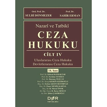 Nazari Ve Tatbiki Ceza Hukuku Cilt 4 - Sahir Erman (Ciltli)