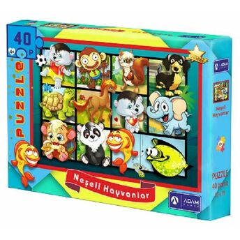 Neşeli Hayvanlar 40 Parça Puzzle (33X25)