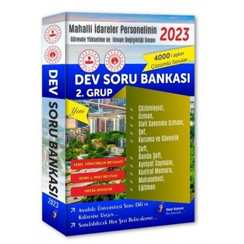 Next Kariyer 2023 Mahalli Idareler Personelinin Görevde Yükselme Ve Unvan Değişikliği Sınavı 2 Grup Dev Soru Bankası Komisyon