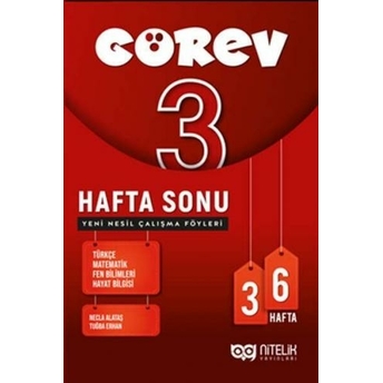 Nitelik Yayınları 3. Sınıf Görev Hafta Sonu Yeni Nesil Çalışma Föyleri Komisyon