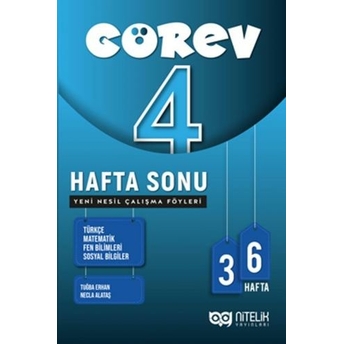 Nitelik Yayınları 4. Sınıf Görev Hafta Sonu Yeni Nesil Çalışma Föyleri Komisyon