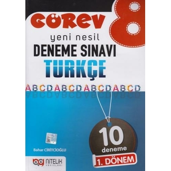 Nitelik Yayınları 8. Sınıf Lgs 1. Dönem Türkçe Görev 10 Deneme Bahar Ciritcioğlu