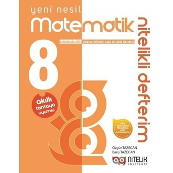 Nitelik Yayınları 8. Sınıf Matematik Nitelikli Defterim Komisyon