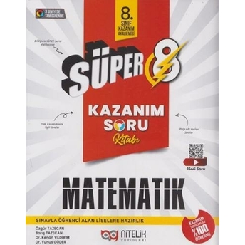 Nitelik Yayınları 8. Sınıf Matematik Süper Kazanım Soru Kitabı Özgür Tazecan