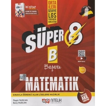 Nitelik Yayınları 8. Sınıf Matematik Süper Soru Kitabı Özgür Tazecan