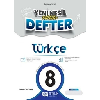 Nitelik Yayınları 8. Sınıf Türkçe Yeni Nesil Defter Osman Can Doma