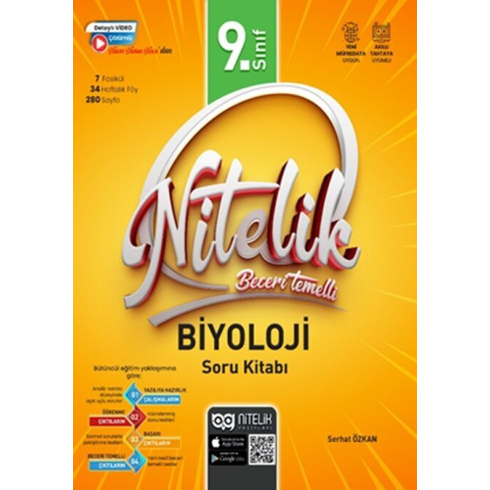 Nitelik Yayınları 9. Sınıf Biyoloji Nitelik Beceri Temelli Soru Kitabı Serhat Özkan