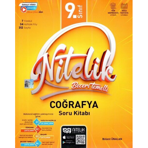 Nitelik Yayınları 9. Sınıf Coğrafya Nitelik Beceri Temelli Soru Kitabı Bülent Ünalan