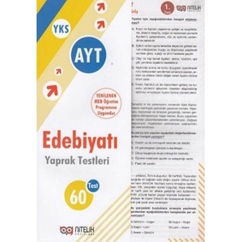 Nitelik Yayınları Ayt Edebiyat Yaprak Test