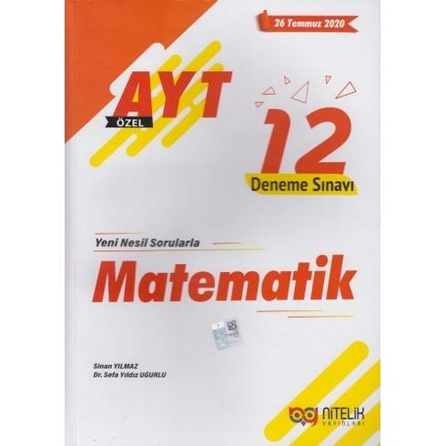 Nitelik Yayınları Yks Ayt Matematik 12 Deneme Sınavı - Sinan Yılmaz