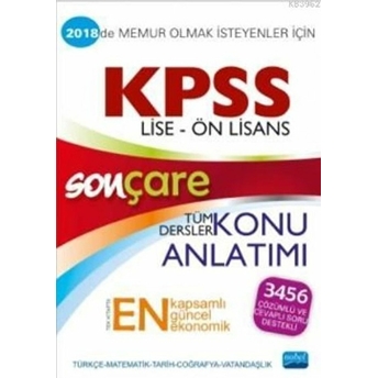 Nobel Yayınevi Kpss 2018 Lise Önlisans Son Çare Tüm Dersler Konu Anlatımı