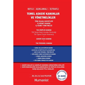 Notlu Askeri Kanunlar Ve Yönetmelikler Ismet Polatcan