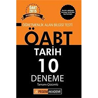 Öabt 2015 Tarih Tamamı Çözümlü 10 Deneme Kolektif