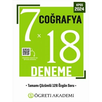 Öğreti Akademi 2024 Kpss Coğrafya 7X18 Deneme Çözümlü Komisyon