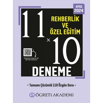 Öğreti Akademi 2024 Kpss Eğitim Bilimleri Rehberlik Ve Özel Eğitim 11X10 Deneme Çözümlü Komisyon