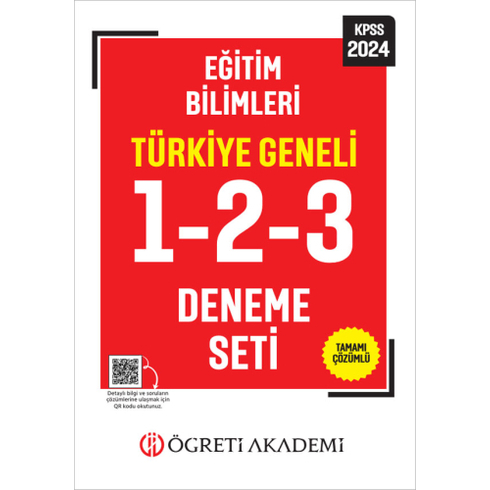 Öğreti Akademi 2024 Kpss Eğitim Bilimleri Tamamı Çözümlü Türkiye Geneli 1-2-3 (3'Lü Deneme Seti) Komisyon