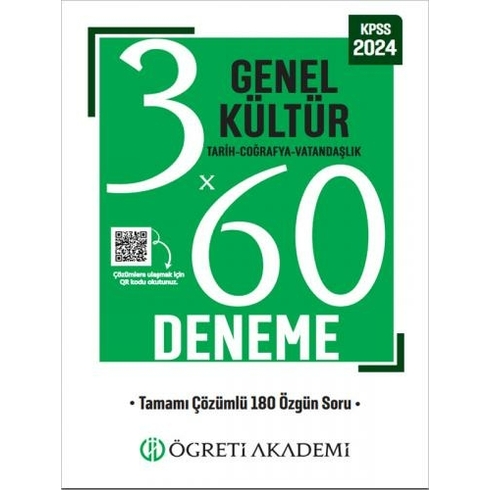 Öğreti Akademi 3X60 Genel Kültür Deneme (Tarih-Coğrafya-Vatandaşl