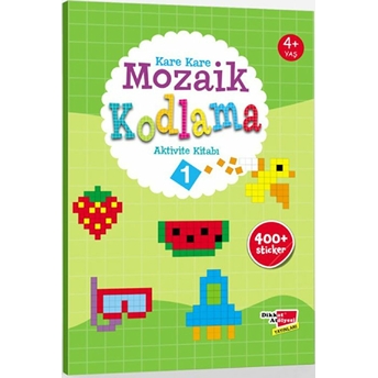 Okul Öncesi Kare Kare Mozaik Kodlama Aktivite Kitabı 1. Seviye