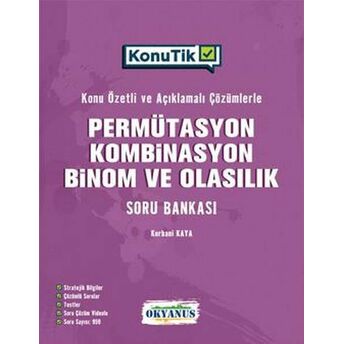 Okyanus Konutik Permütasyon, Kombinasyon, Binom Ve Olasılık Soru Bankası Metin Taşkın