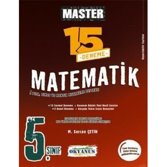 Okyanus Yayınları 5. Sınıf Master 15 Matematik Denemesi M. Sercan Çetin