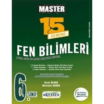 Okyanus Yayınları 6. Sınıf Fen Bilimleri Master 15 Deneme Tarık Ölmez