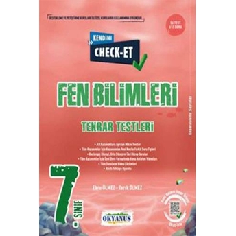 Okyanus Yayınları 7. Sınıf Kendini Check - Et Fen Bilimleri Tekrar Testleri Komisyon