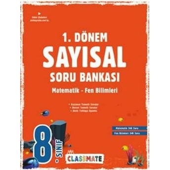 Okyanus Yayınları 8. Sınıf Classmate 1. Dönem Sayısal Soru Bankası Komisyon