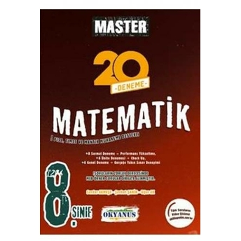 ​Okyanus Yayınları 8. Sınıf Master Matematik 20 Deneme Komisyon