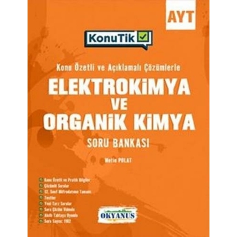 Okyanus Yayınları Ayt Konutik Elektrokimya Ve Organik Kimya Soru Bankası Metin Polat