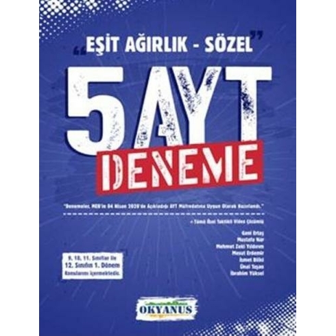 Okyanus Yayınları Eşit Ağırlık Sözle 5 Ayt Deneme 1.Dönem