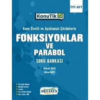 Okyanus Yayınları Tyt Ayt Konutik Fonksiyonlar Ve Parabol Soru Bankası Kurbani Kaya